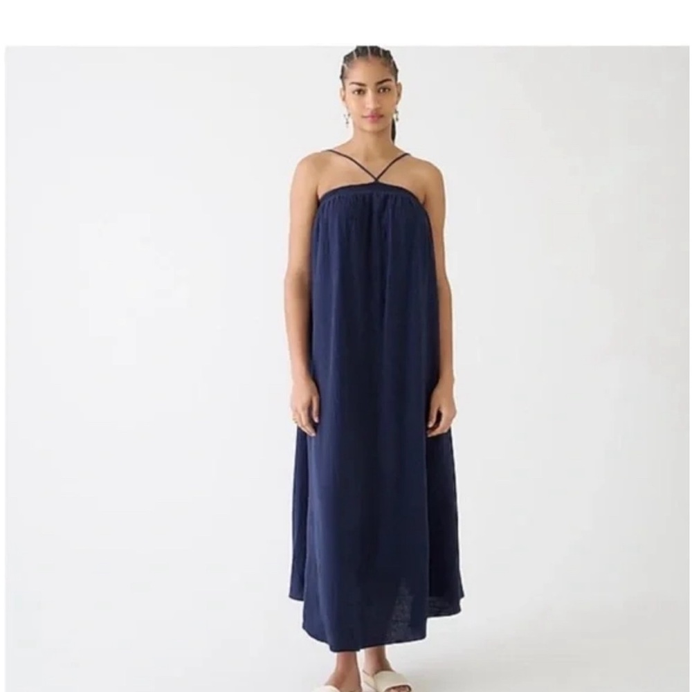 Jcrew Navy Blue gauze Maxi Dress small